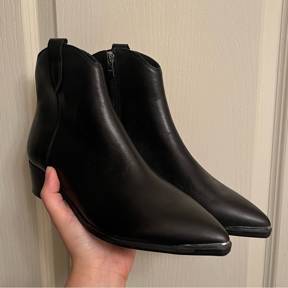 Marc Fisher Black Leather Ankle Booties